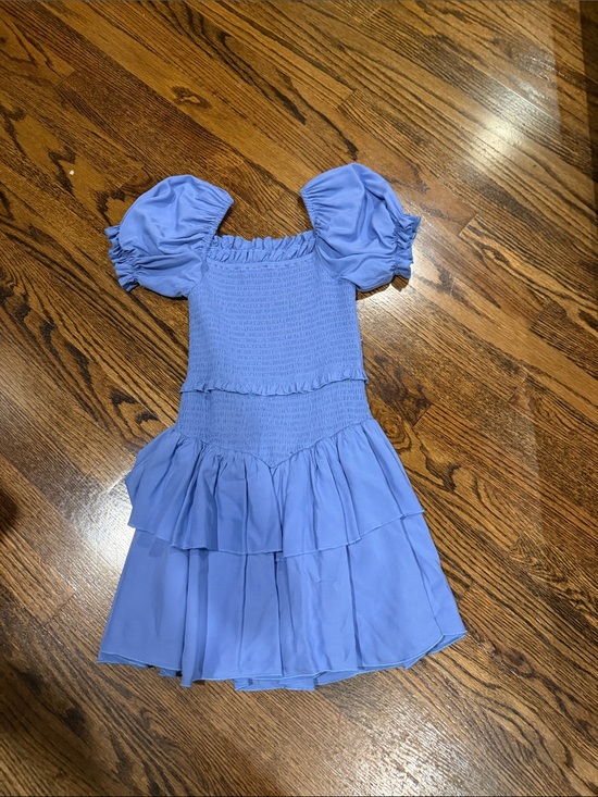 Katie J NYC Dresses & Skirts - Katie J NYC Lavender Puff-Sleeve Smocked Tiered Dress